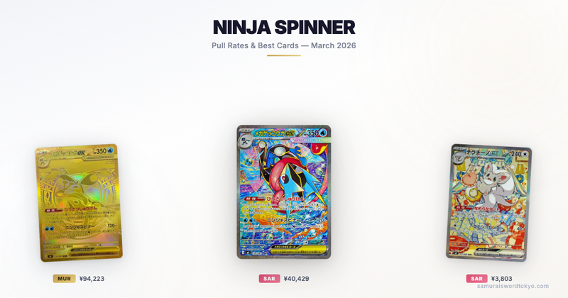 Ninja Spinner Japanese booster box with Mega Greninja ex MUR and SAR chase cards