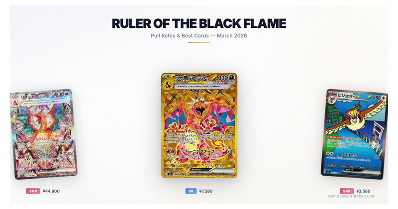 Ruler of the Black Flame SV3 booster box and Charizard ex SAR card