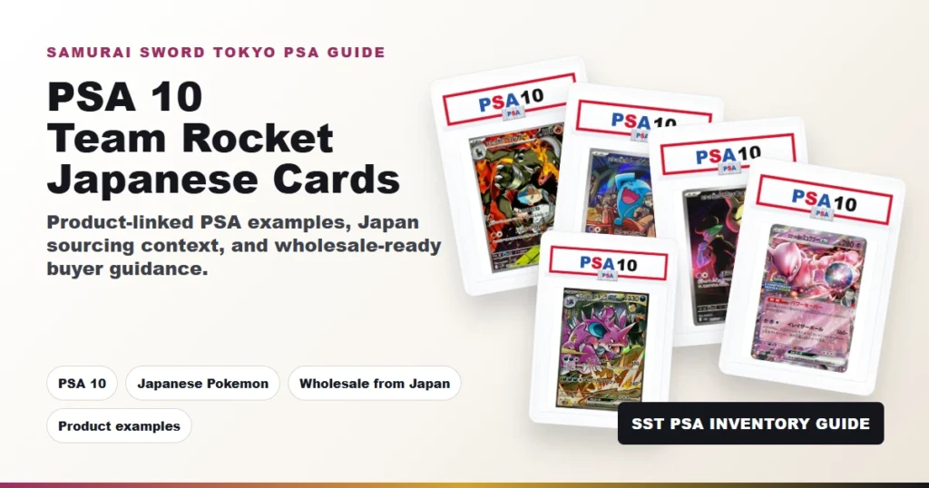 PSA 10 Japanese Pokemon cards from Samurai Sword Tokyo