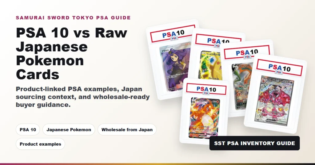 PSA 10 Japanese Pokemon cards from Samurai Sword Tokyo