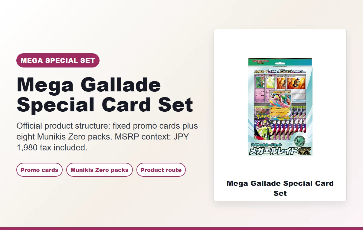 Mega Gallade Special Card Set official product image and buying notes