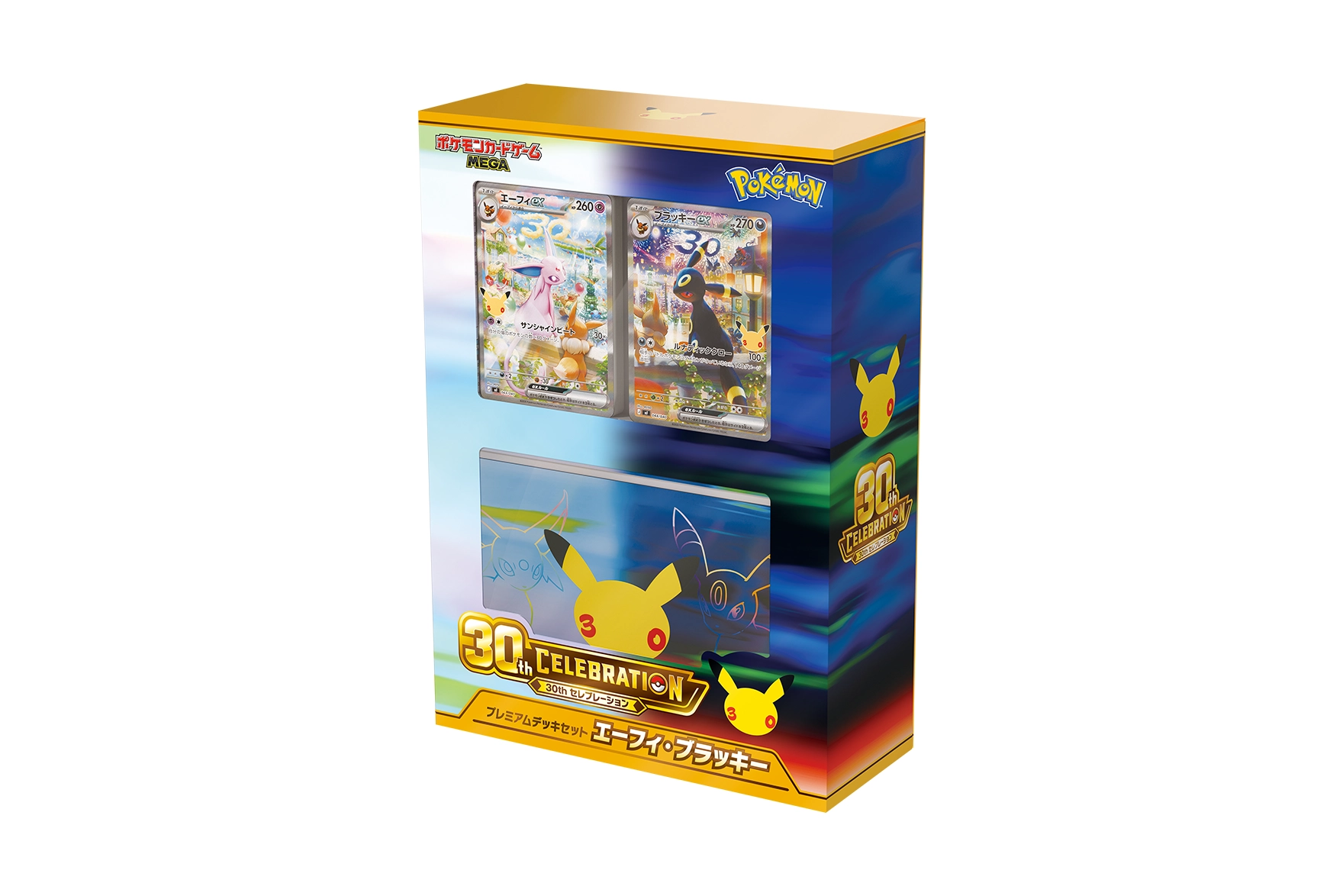 Official sealed box image for 30th Celebration Premium Deck Set Espeon and Umbreon