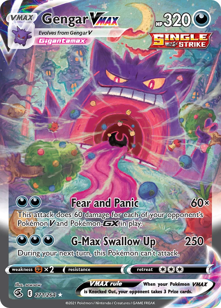 Carta segreta Gengar VMAX SA alternate art 020/019 dall'High-Class Deck giapponese Gengar VMAX