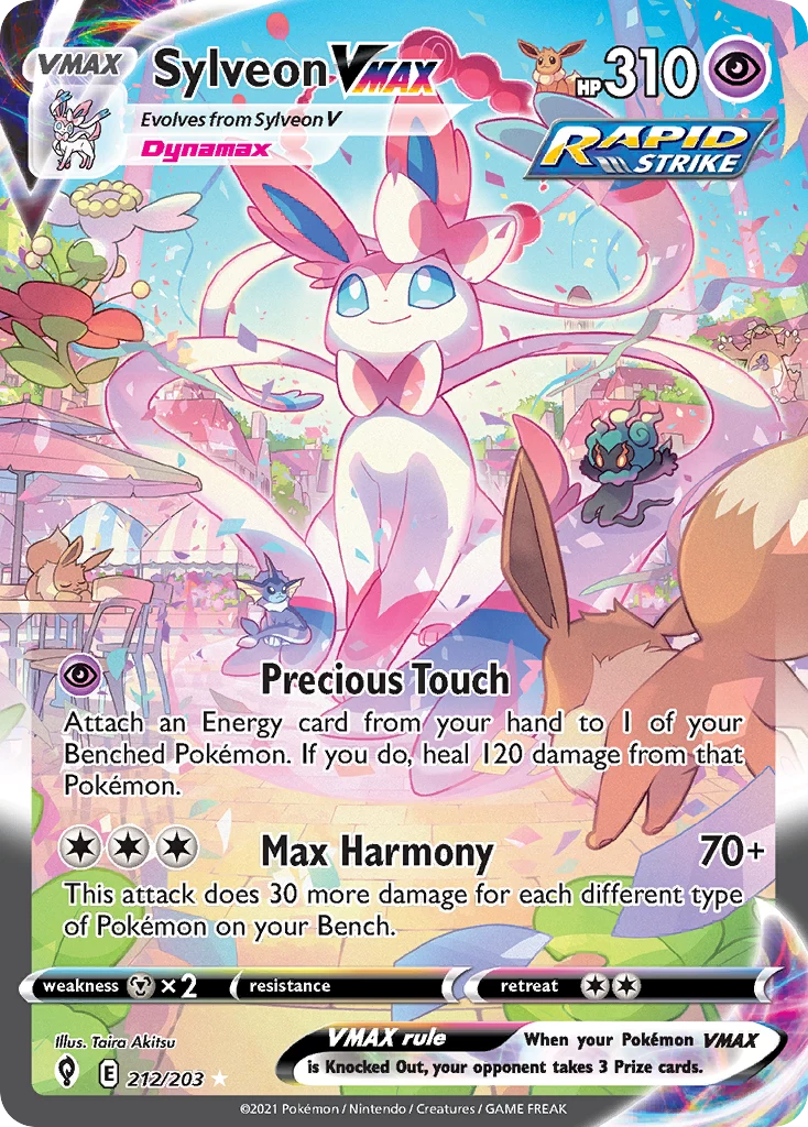 Sylveon VMAX Alternate Art Secret Rare 212/203 from English Evolving Skies, the commonly cited parallel to the Japanese 093/069 SA