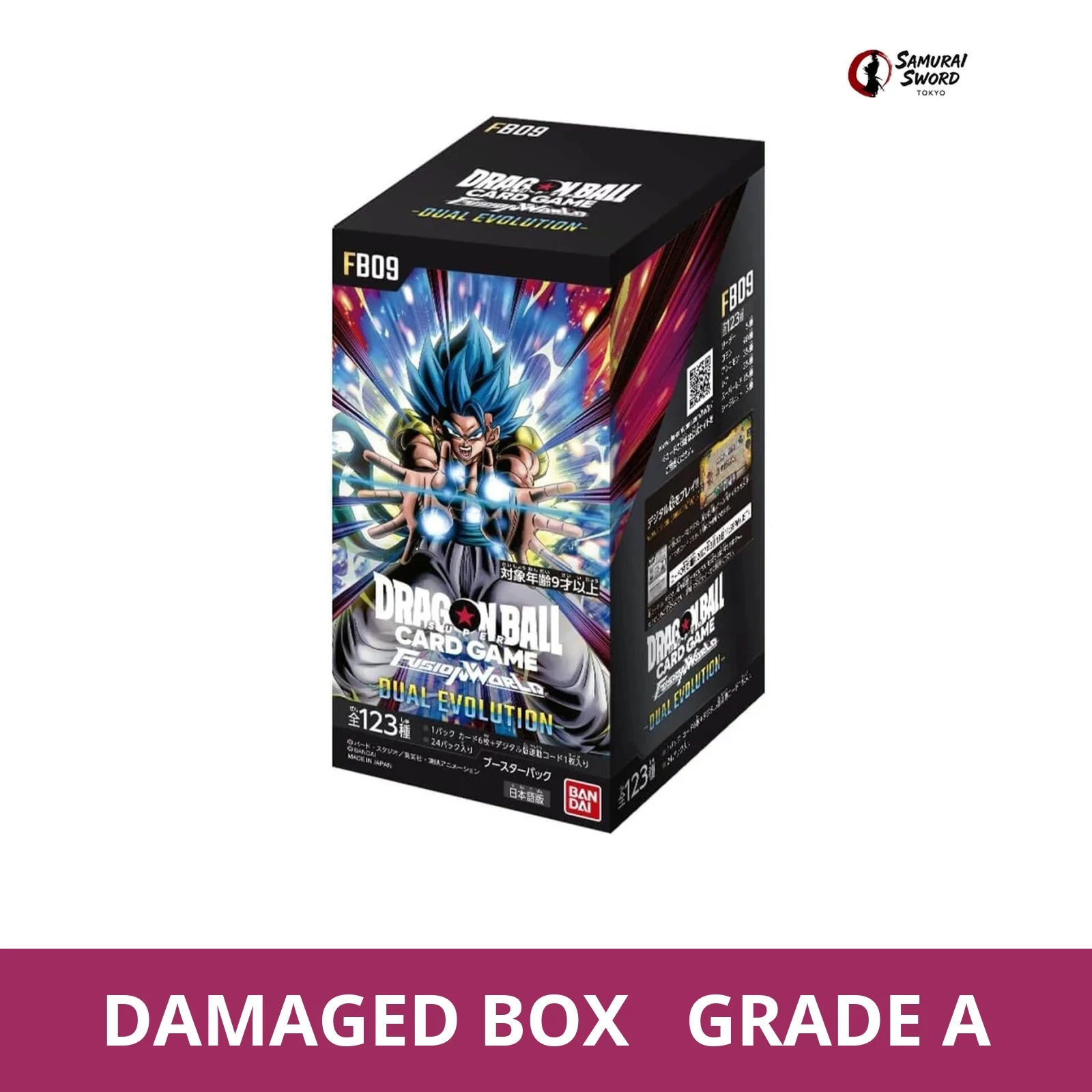 FB-09 Dual Evolution Japanese Dragon Ball Booster Box - Sealed - Damaged Box - regular product image with Damaged Box Grade A label