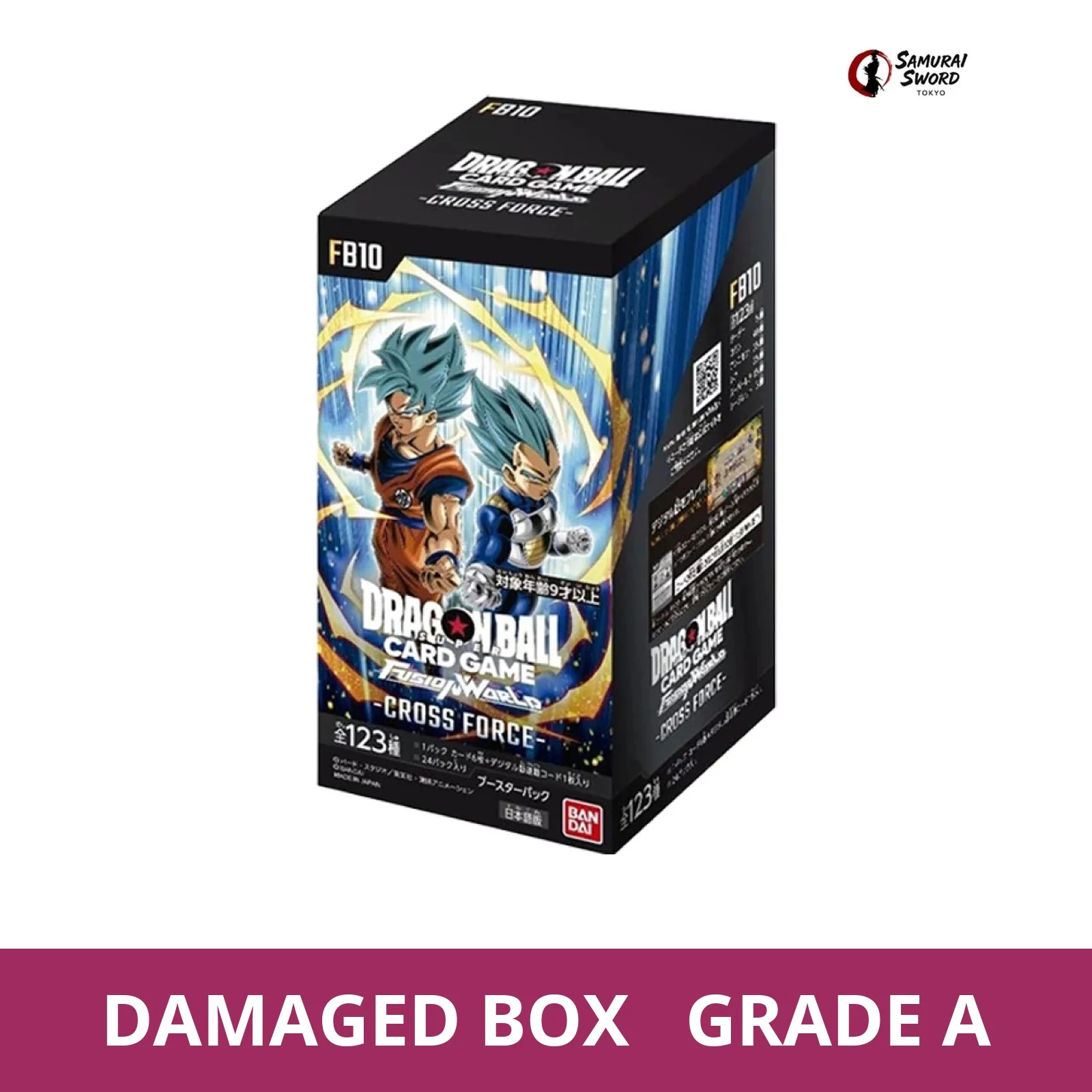 FB-10 Cross Force Japanese Dragon Ball Booster Box - Sealed - Damaged Box - regular product image with Damaged Box Grade A label