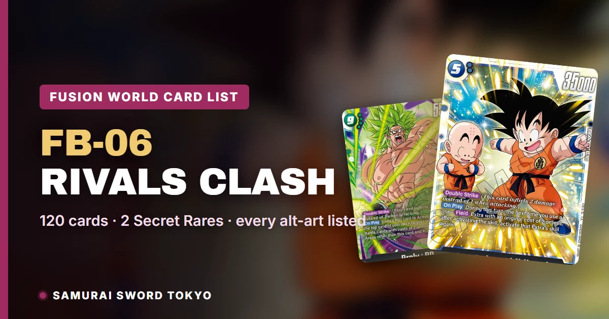 FB-06 Rivals Clash Card List — Fusion World (2026)
