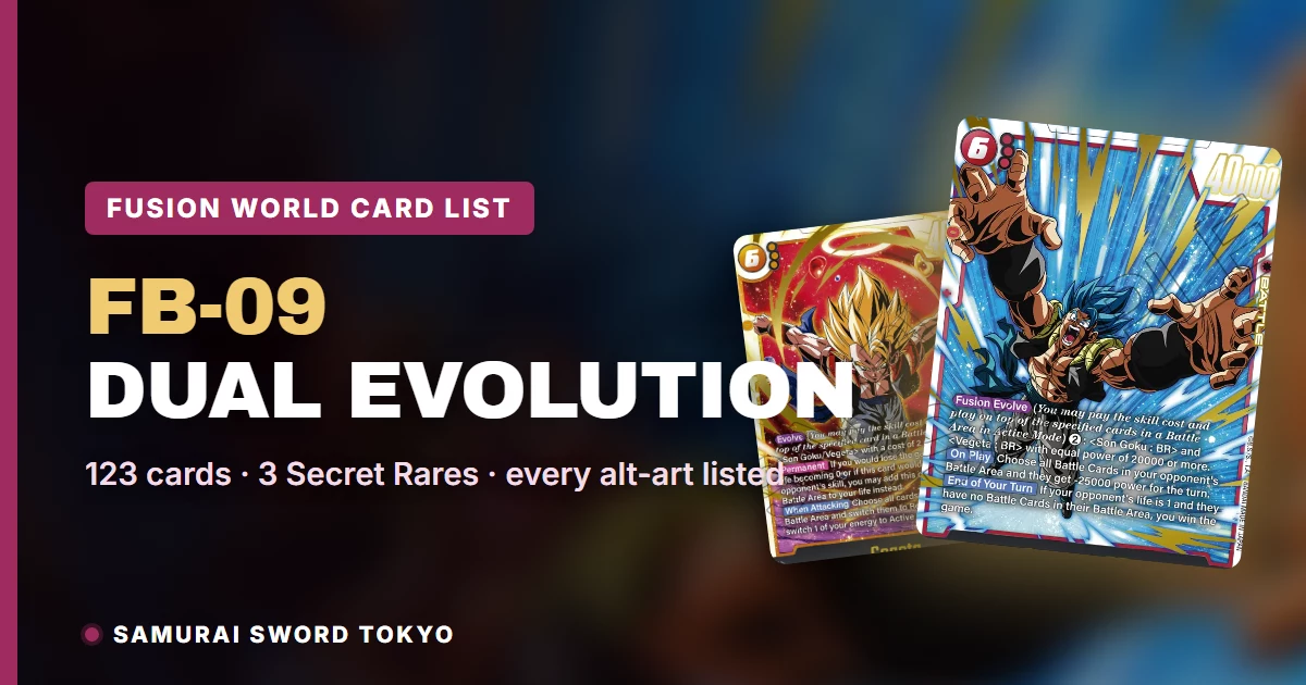 FB-09 Dual Evolution Card List — Fusion World (2026)