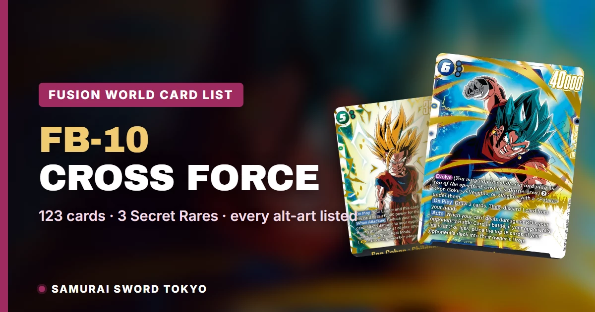 FB-10 Cross Force Dragon Ball Fusion World complete card list