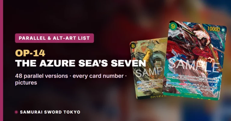OP-14 The Azure Sea’s Seven Parallel & Alt-Art Card List: All 48 Versions (One Piece Card Game)