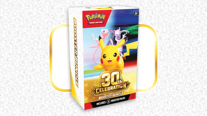 Imagen oficial de producto del Booster Bundle en inglés de 30th Celebration, 6 sobres