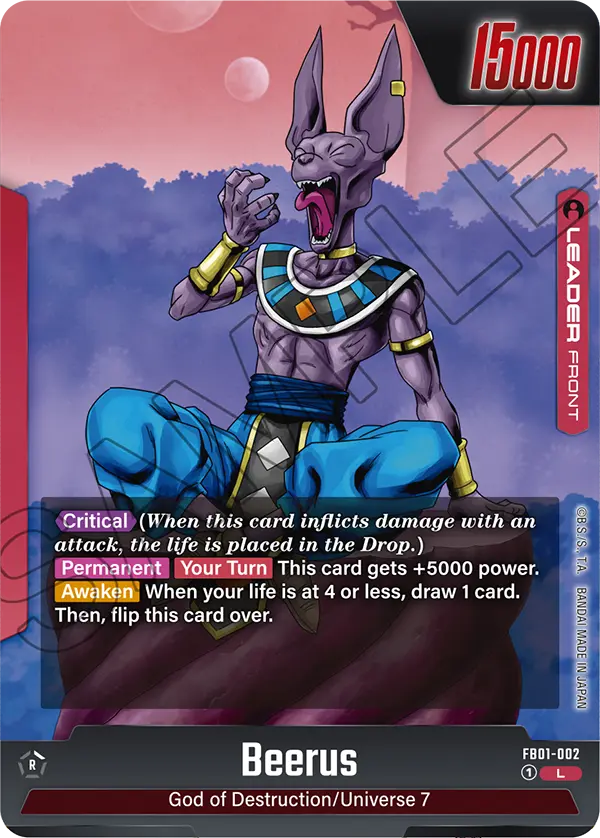 Beerus FB01-002 Leader Fusion World Awakened Pulse