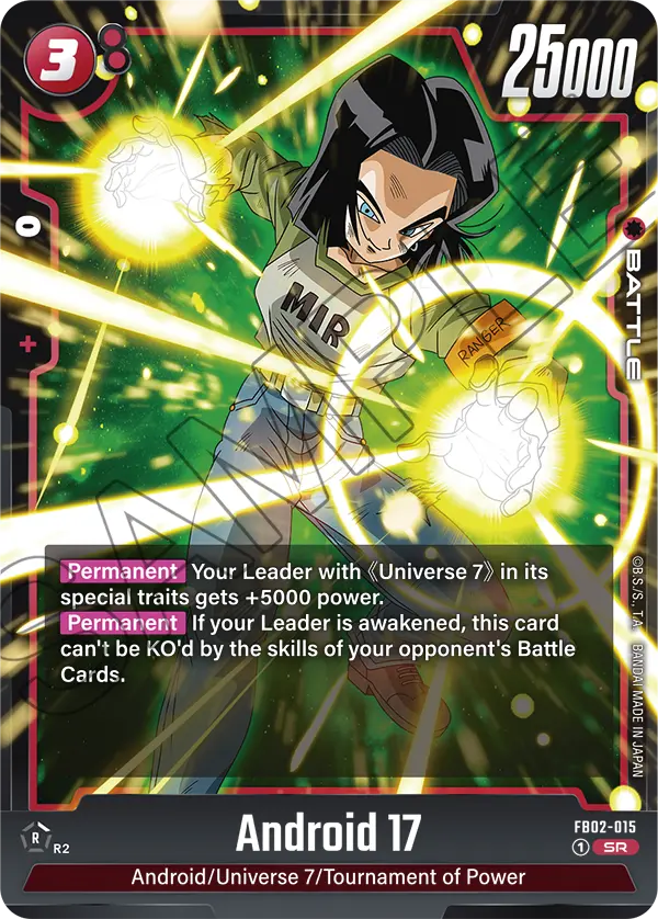 Android 17 FB02-015 Super Rare Fusion World Blazing Aura