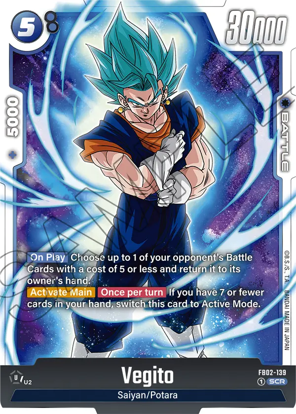 Vegito FB02-139 Secret Rare Fusion World Blazing Aura