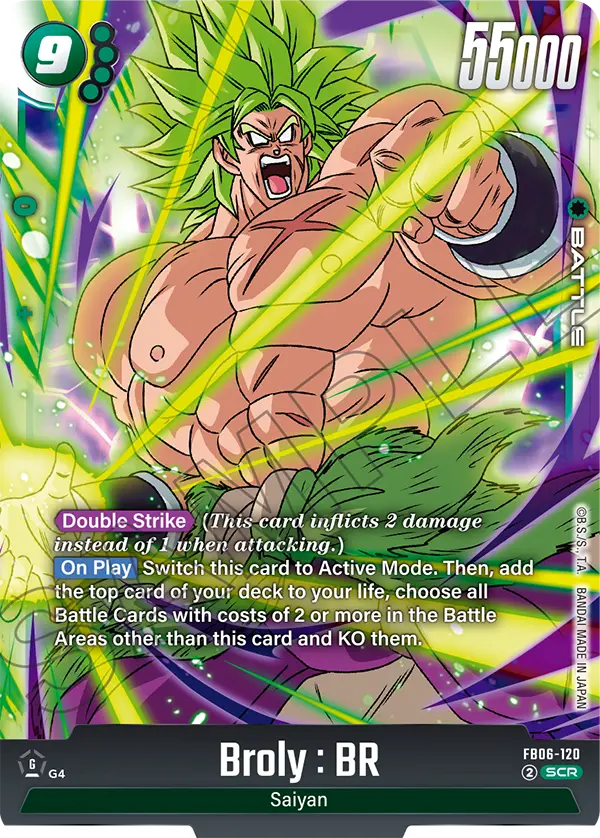 Broly : BR FB06-120 Secret Rare Fusion World Rivals Clash