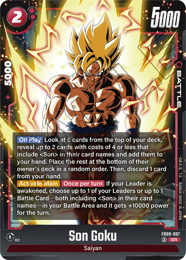 Son Goku FB08-007 Super Rare Fusion World Saiyan's Pride