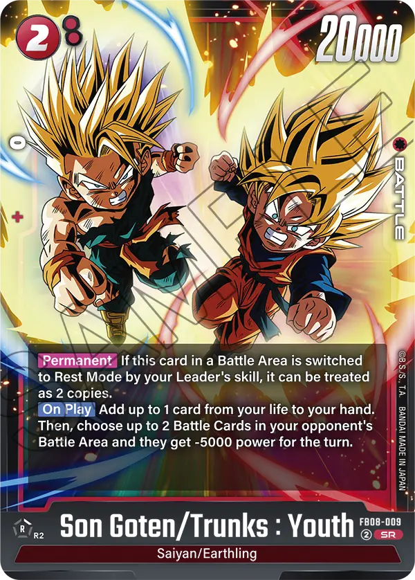 Son Goten/Trunks : Youth FB08-009 Super Rare Fusion World Saiyan's Pride