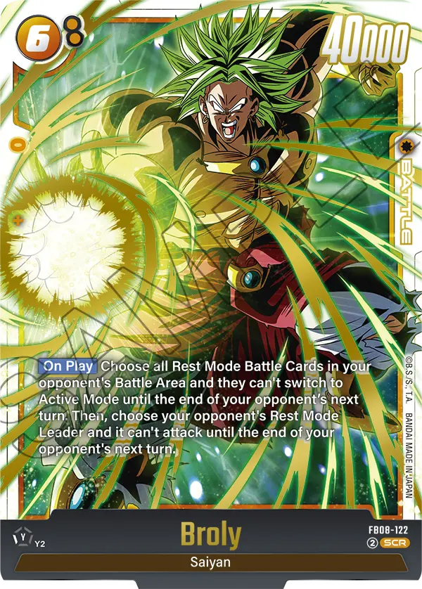 Broly FB08-122 Secret Rare Fusion World Saiyan's Pride