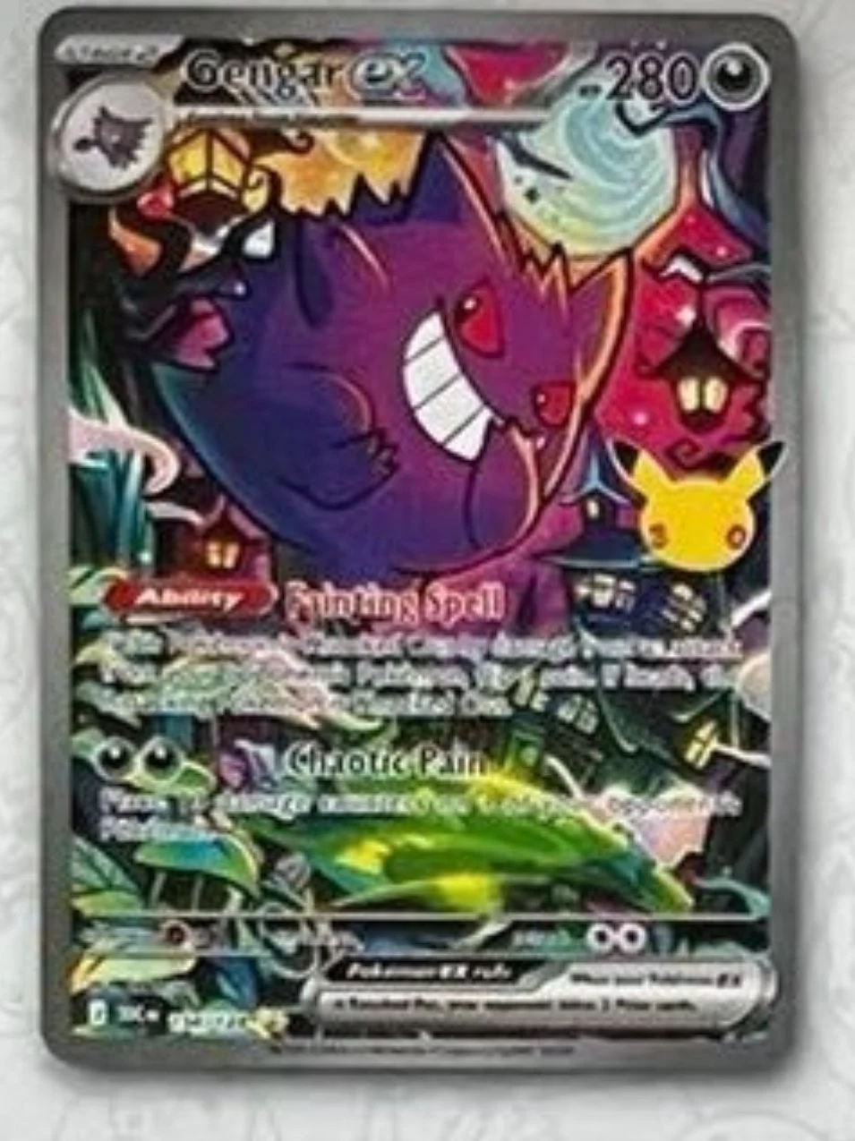 Gengar ex 154/30th Celebration secret rare closeup from leaked checklist pages