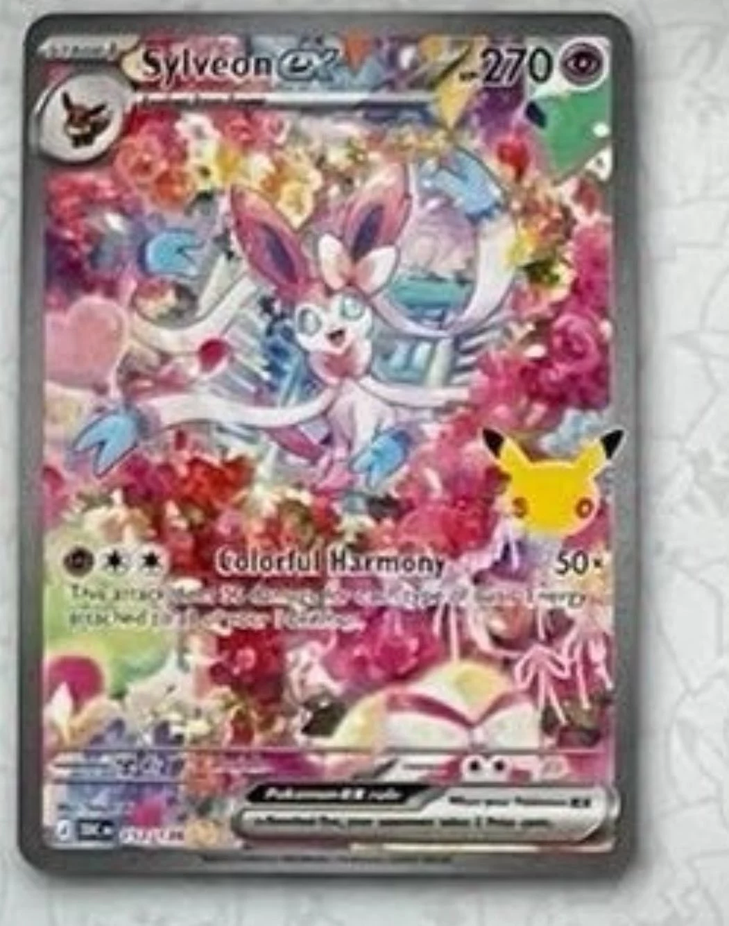Sylveon ex 153/30th Celebration secret rare closeup from leaked checklist pages