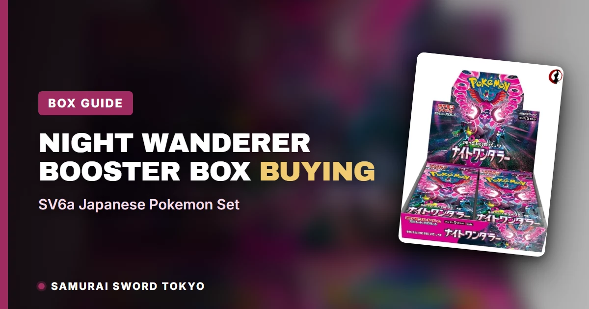 Night Wanderer SV6a booster box buying guide featuring Cassiopeia, Pecharunt ex and Okidogi ex chase cards