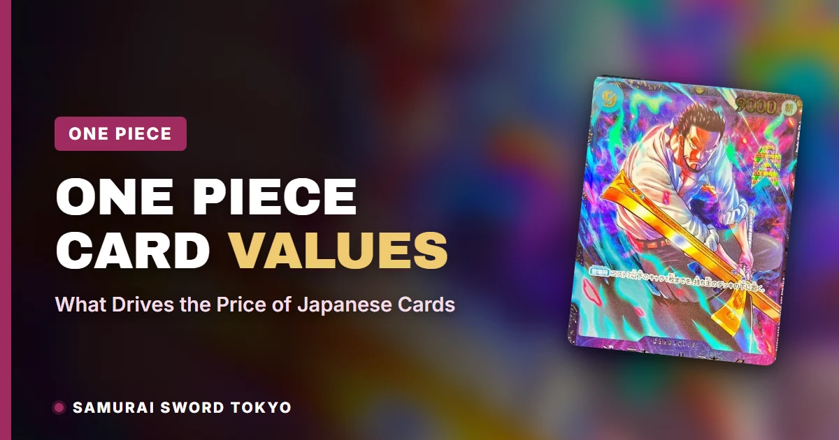 One Piece card values explainer showing rarity tiers and Japanese booster box structure