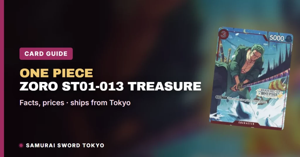 One Piece Zoro ST01-013 Treasure Cup Top 8 Promo Card Guide