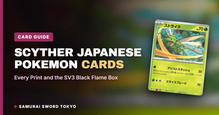 Scyther Japanese Pokemon Cards Guide: Every Print and the SV3 Black Flame Box