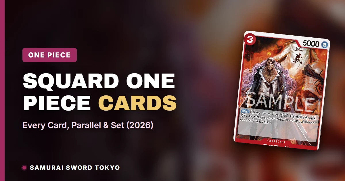 Squard One Piece Card Game guide showing OP02-009, OP16-008 and ST22-007 printings