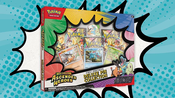 Pokémon TCG Mega Evolution Ascended Heroes First Partners Deluxe Pin Collection,官方产品图片