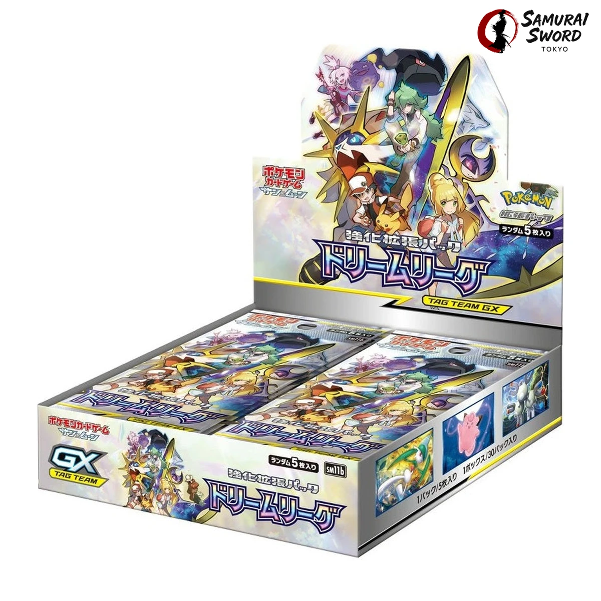 Produktfoto der versiegelten japanischen Pokemon-Boosterbox SM11B Dream League