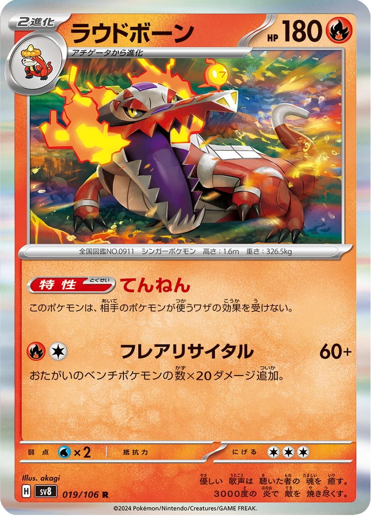 Skeledirge card 019/106, base Rare, Super Electric Breaker (a different card from the same set as this Magneton print)