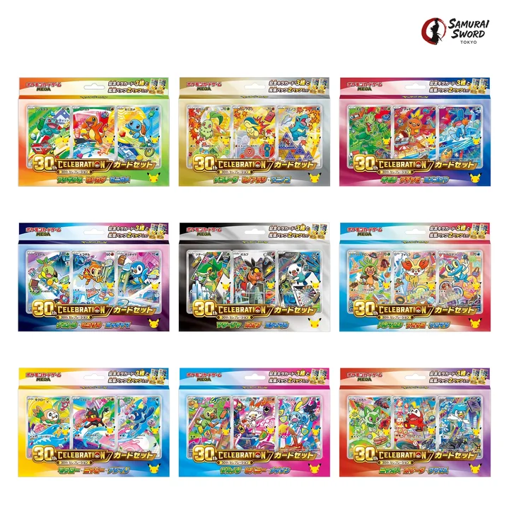 samuraiswordtokyo.com의 30th CELEBRATION Card Set All 9 Types 일본판 제품 페이지
