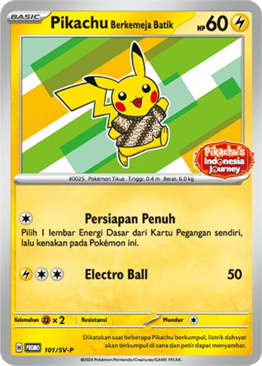 PSA10 Pikachu Berkemeja Batik (Pikachu Pattern) P [SV-P 101] [IDN