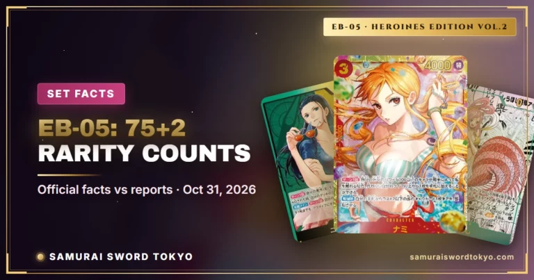 One Piece EB-05: dimensione del set, 75+2 tipi e suddivisione ufficiale delle rarità