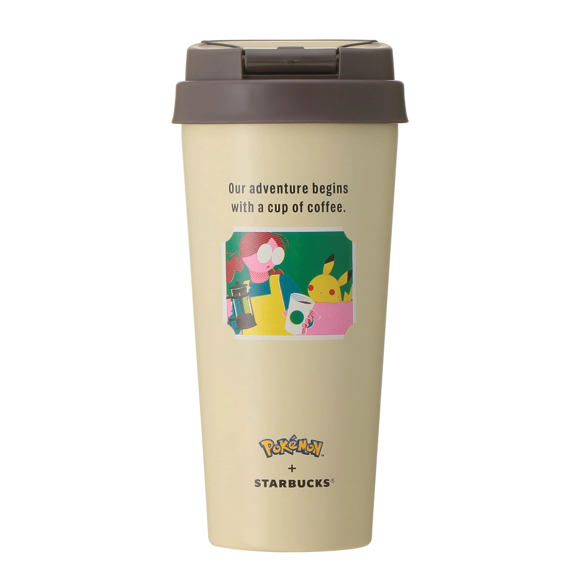 Pokémon + STARBUCKS Stainless Steel TOGO Bottle Pikachu 473ml - detail