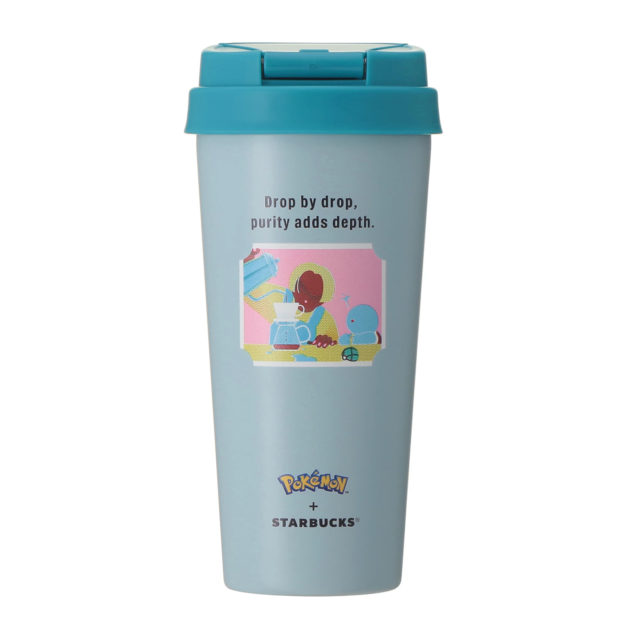 Pokémon + STARBUCKS Stainless Steel TOGO Bottle Squirtle 473ml - detail