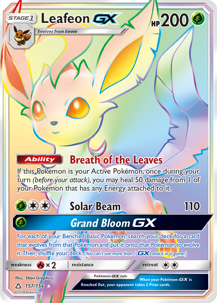 Leafeon GX Special Art uit SM5M Ultra Moon