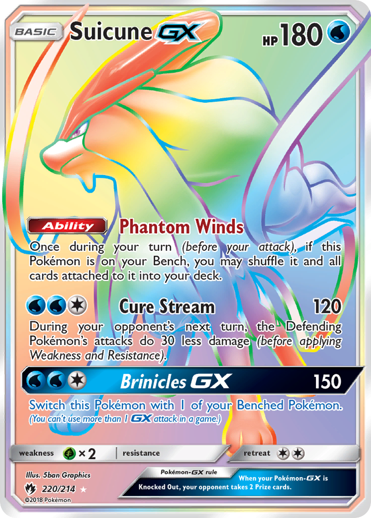 Suicune GX Arcoíris Raro de SM7A Thunderclap Spark