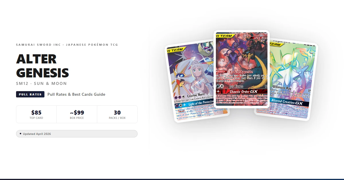SM12 Alter Genesis Pull Rates, Best Cards & Box Guide (2026)