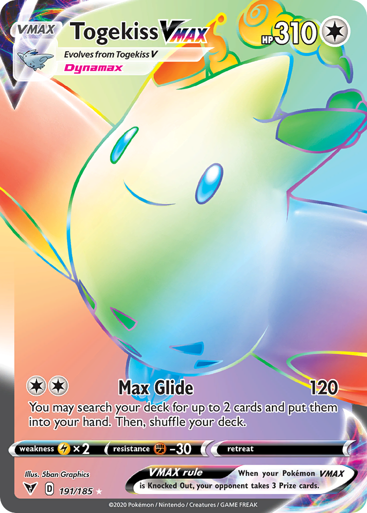 Togekiss VMAX Arcoíris Hiper Raro de S3a Legendary Heartbeat