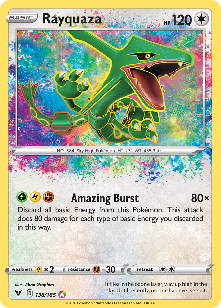 Rayquaza Amazing Rare from S4 Amazing Volt Tackle — artwork by 5ban Graphics