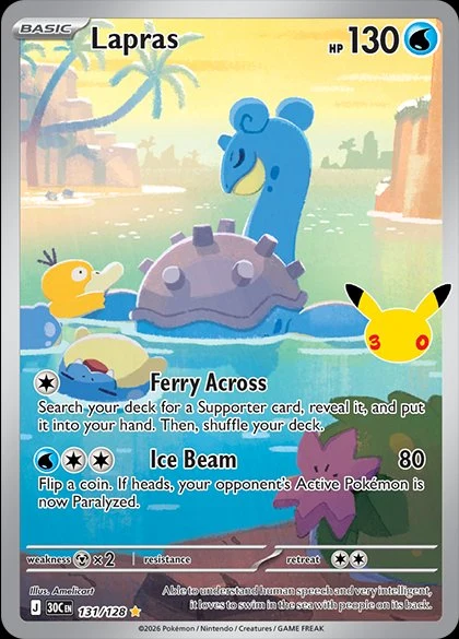 Lapras Illustration Rare from 30th Celebration