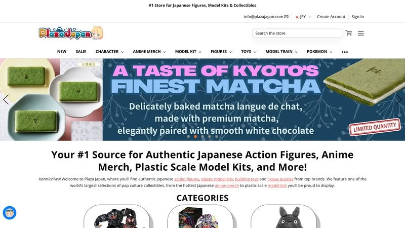 Plaza Japan homepage — Japanese figures, collectibles, and Pokemon card retailer