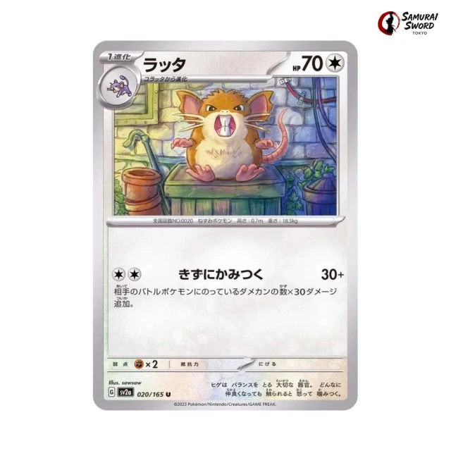 Raticate #20 - Pokemon 151 SV2A Pokemon Card Japanese