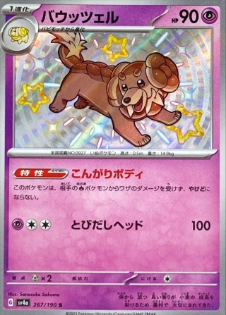 Dachsbun #267 - Shiny Treasure ex SV4A Pokemon Card Japanese