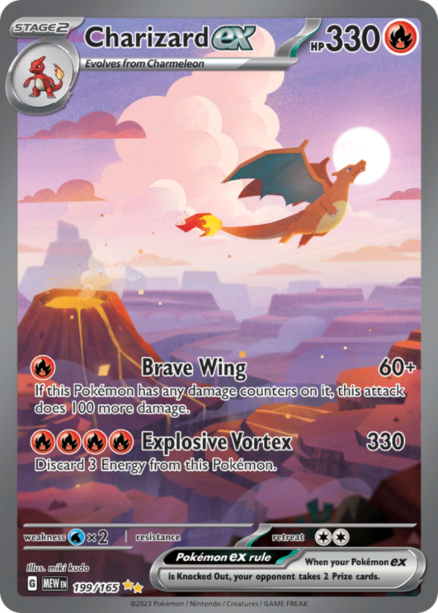 Charizard ex Special Art Rare from SV2A Pokemon 151 — artwork by miki kudo
