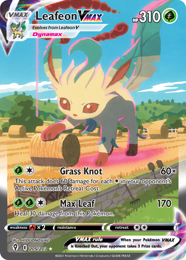 Leafeon VMAX Special Art from S6A Eevee Heroes