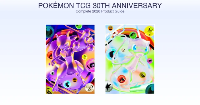 Pokemon 30th anniversary TCG 2026 guide featuring Mew and Mewtwo anniversary key art