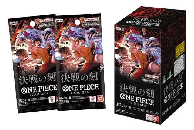 Official Japanese OP-16 product feature image showing the Kessen no Toki booster